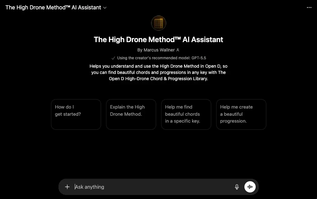 Screenshot of the AI assistant