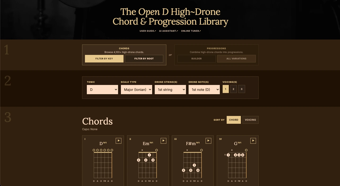 Library screenshot: Filter Chords by Key